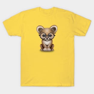 Cute Baby Lion Cub Wearing Glasses T-Shirt